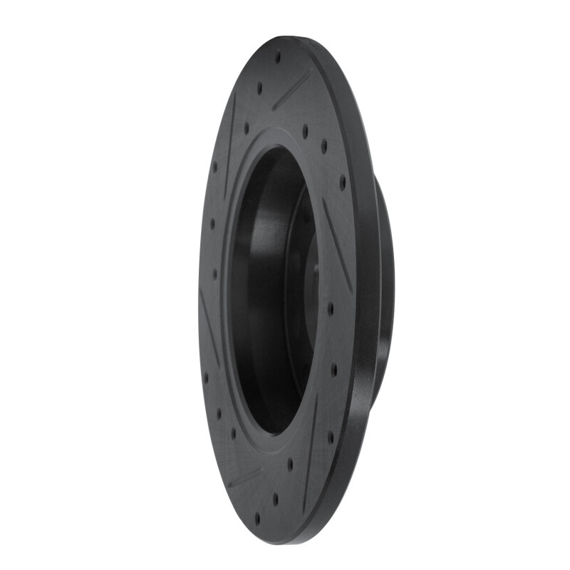 Audi A4 Brake Rotor (1) - Rear Right - R1 Concepts - Drilled & Slotted - Black - `00-`08